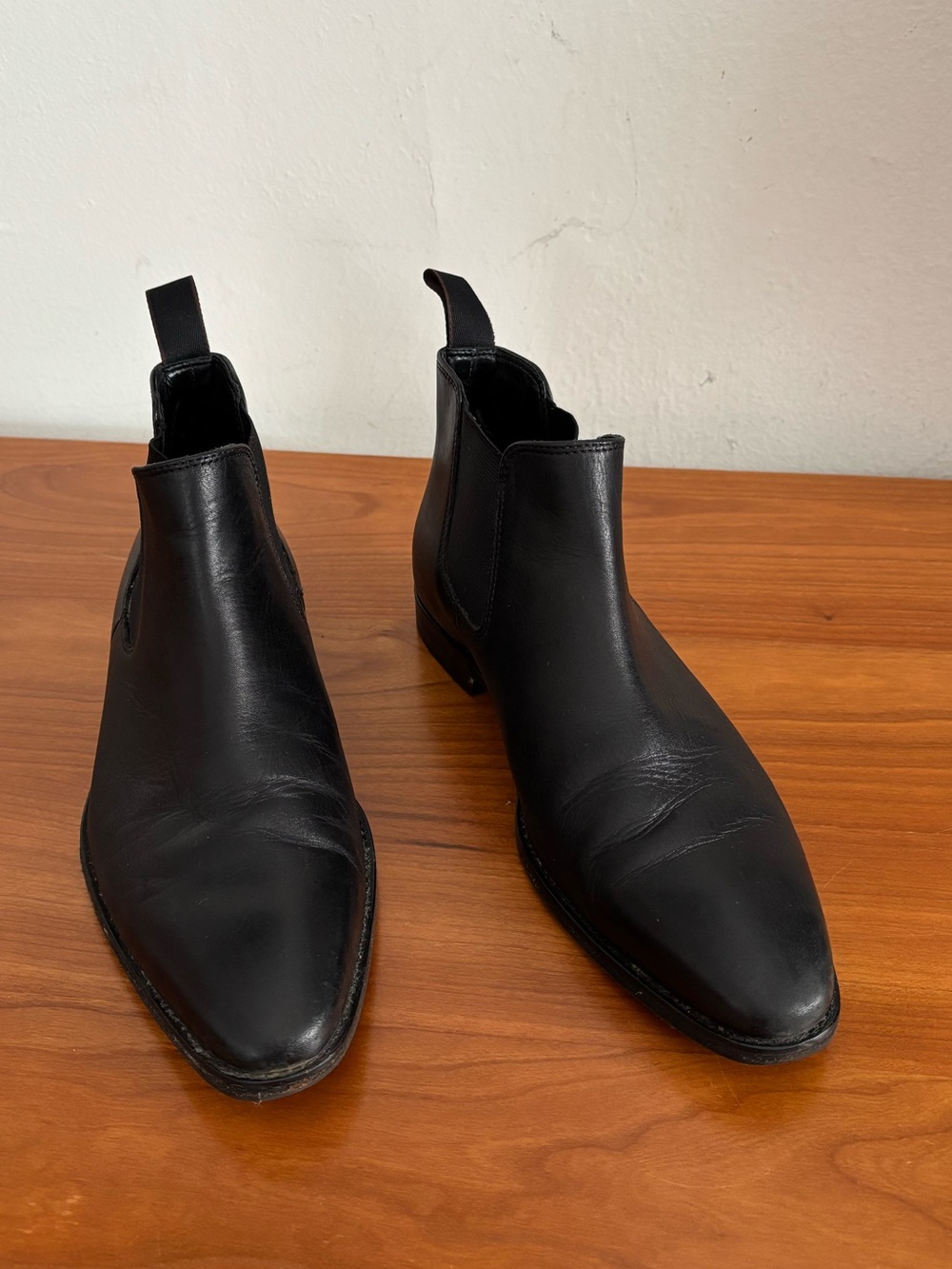 BOSS Hugo Boss Men's Black Leather Chelsea Chukka Boots Size 8